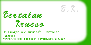 bertalan krucso business card